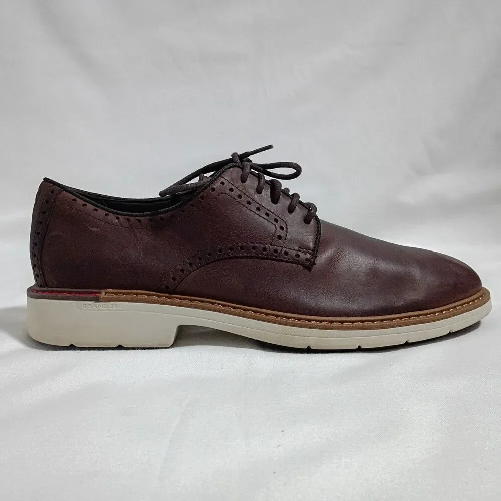 Cole Haan Shoes Mens 9.5 Brown Leather Grand 360 Derby Oxford Dress Comfort EUC